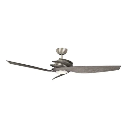 KICHLER 300700NI7 Protruding Mount 3 Driftwood Blades Ceiling Fan Brushed Nickel - Image 1 of 4