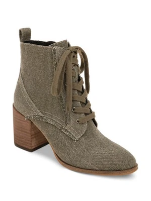 ESPLÉNDIDOS Botines de Mujer Verde Pull Tab Encaje Cómodos Leonardo Tacón Bloque 9.5 M Foto 1 de 2