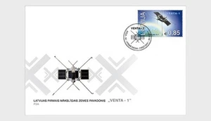 2017 LATVIA - SG: N/A - 1st SATELLITE, VENTA 1 ON FIRST DAY COVER - Picture 1 of 1