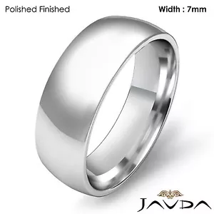 Women Wedding Band Plain Light Comfort Ring 7mm 18k White Gold 8.6gm Sz 7 - 7.75 - Picture 1 of 4