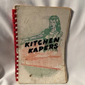 Kitchen Kapers Cookbook St. Stephen’s Church Flora Illinois Vintage Pre 1950’s - Imagen 1 de 13
