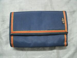 Levi's Men's Trifold Wallet Blue Red & Yellow Trim Change Credit Card Notes NWOT