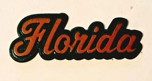 Florida Refrigerator Magnet Vintage Orange green Script Writing Rubber Free Ship - Picture 1 of 3