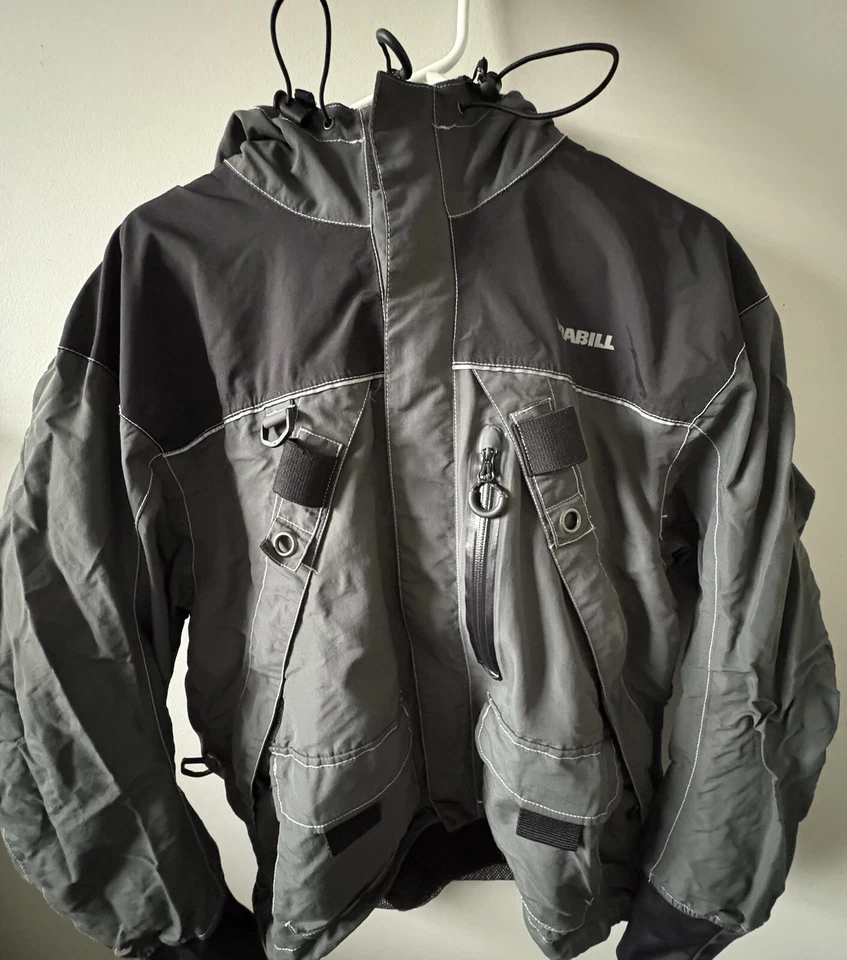 Frabill Men’s Waterproof Medium Outdoor Coat: Grey, Black, Silver Foto 1 de 4