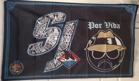San Jose Sharks 3x5 Flag Azteca Calender Lowrider Man Chicano Style (Gold Brim) Cover