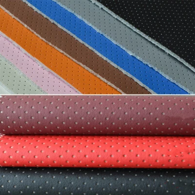 Vinyl Faux Leather Fabric Perforated Sponge Quilted Car Upholstery Sew Material - Image 1 of 4