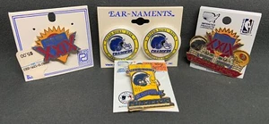 Lotto orecchini spille bavero Super Bowl XXIX 1995 + caricabatterie AFC Champs NFL USATI LEGGI - Foto 1 di 20