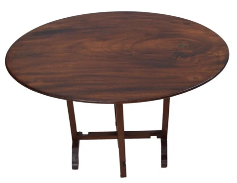French Wood Wine Tasting Table with Tilt Top Rare French Vintage Coffee Table Cover
