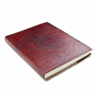 81stgeneration Leather Handmade Journal Embossed Mandala Notebook Recycled - Image 1 of 4
