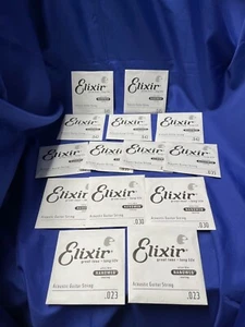14 Elixir .045-.023 Nano Coat 80/20 Bronze Individual Acoustic Guitar Strings - Picture 1 of 11