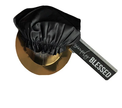 Gorra de pelo negra 100 % seda morera para dormir cubierta con capó adultos hombres mujeres accesorio Foto 1 de 4