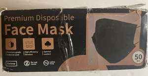 Premium Disposable Face Mask-50 Pack/Black - Picture 1 of 5