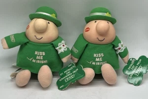 Vintage 1988 ZIGGY Kiss Me I'm Irish St Patrick's Day Plüsch Puppe Paar 1980er - Bild 1 von 14