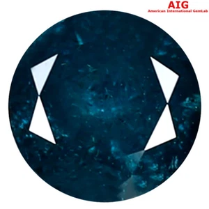 1.01 ct AIG CERTIFIED STUNNING ROUND (6 X 6 MM) GENUINE VIVID BLUE DIAMOND - Picture 1 of 4