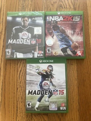 Lote de tres juegos de Xbox One conjunto de 3 madden 18, madden 15, NBA 2K 15 Foto 1 de 2