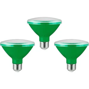 3Pack PAR30 Green Flood Light Bulbs, 8 Watt (75W), E26 - Picture 1 of 1