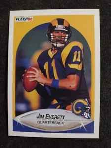 1990 Fleer #36 Jim Everett Los Angeles Rams Football Karte - Bild 1 von 2