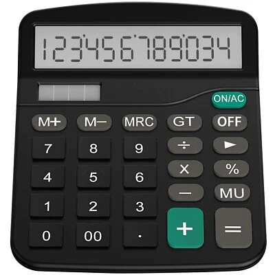 Helect Calculator, Standard Function Desktop Calculator (Black) Black - Image 1 of 4