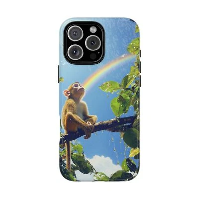 For iPhone / Galaxy / Pixel | Phone Ink Case - Monkey Tree Sunny Rainbow - Image 1 of 4