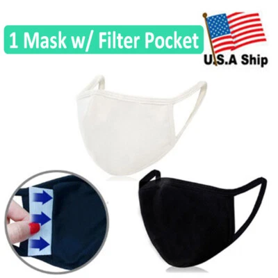 3D Face Mask with Filter Pocket / 100% Organic Cotton / Reusable / Washable 1EA - Image 1 of 4