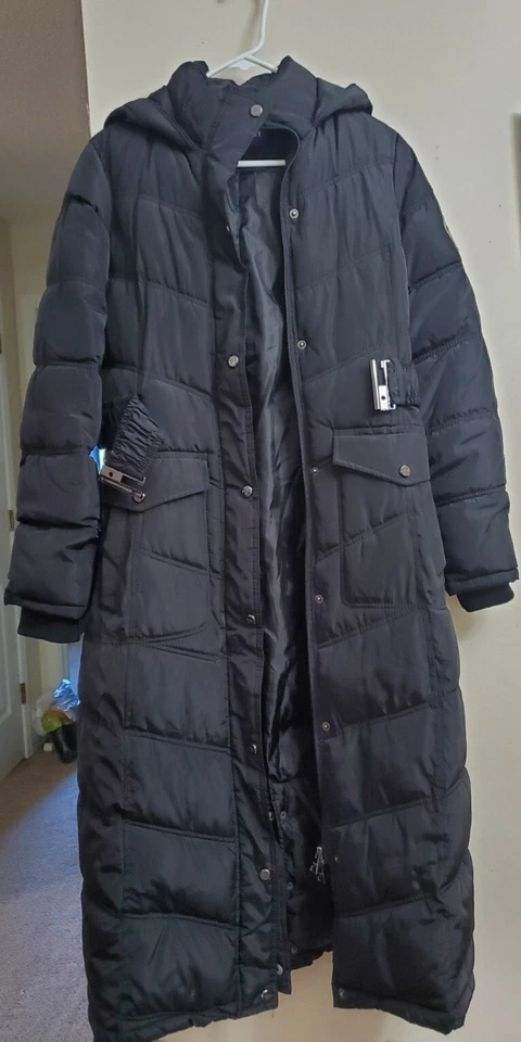 Abrigo largo de invierno pequeño MADDEN GIRL para mujer negro de piel sintética  Foto 1 de 4