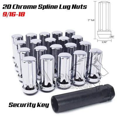 20 tuercas cromadas Dodge Ram 1500 9/16-18 para Durango Dakota Raider + llave Foto 1 de 4