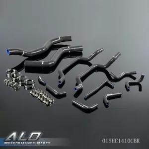 Silicone Radiator Hose Kit Fit For 95-99 Mitsubishi Eclipse Turbo Coolant Black - Picture 1 of 12