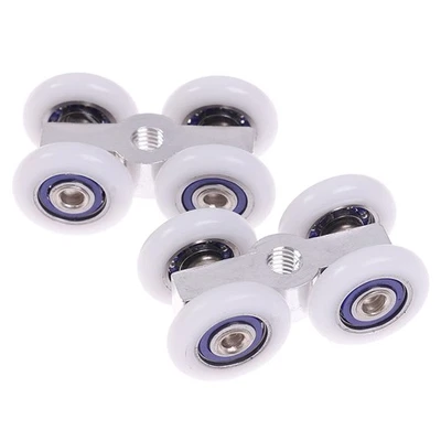 1Pair Sliding Door Rollers 4 Wheels Hanging Home Door Accessories Hardware Foto 1 de 4