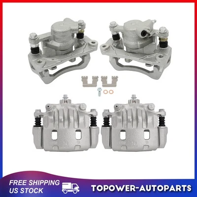 Front + Rear Brake Calipers For 2008 2009 2010 2011 Subaru Impreza w/Bracket Foto 1 de 3