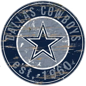 Dallas Cowboys 12" Distressed Etabliertes Datum Holzschild - Bild 1 von 1