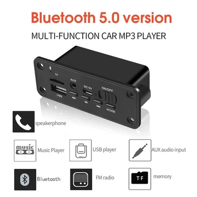 Bluetooth 5.0 MP3 Player 2*3W Decoder Board Speaker Car FM Radio Module Ag“iy - Image 1 of 4