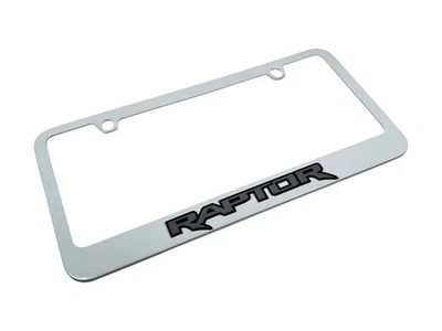 Ford Raptor 3D Logo White Zinc Alloy License Plate Frame Official Licensed - Image 1 of 4