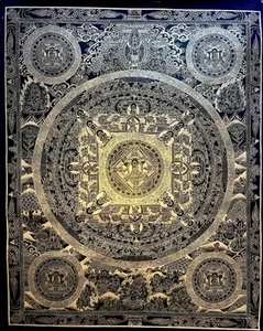 Rare master Peice hand painted Tibetan Buddha mandala Thangka painting Om yoga - Picture 1 of 8