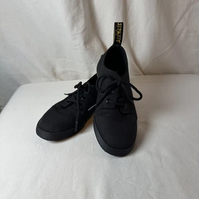 Zapatos informales Dr. Martens Junior Santanita niños talla 1 EE. UU. de lona negros con cordones Foto 1 de 4