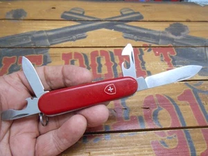 Vintage Victorinox Recruit Swiss Army Knife Red 84mm Old Shield - Picture 1 of 6