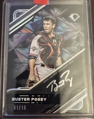 2025 Topps Diamond Icons - Buster Posey - Black Poly Auto Silver Ink  01/10  - Image 1 of 2