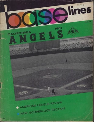1967 Detroit Tigers @ California Angels Program/Scorecard Unscored - Image 1 of 3