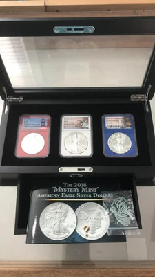 2016 (S) (P) (W.P.) SILVER EAGLE NGC MS69, SET 30th Ann, W/ Case and key - Image 1 of 4