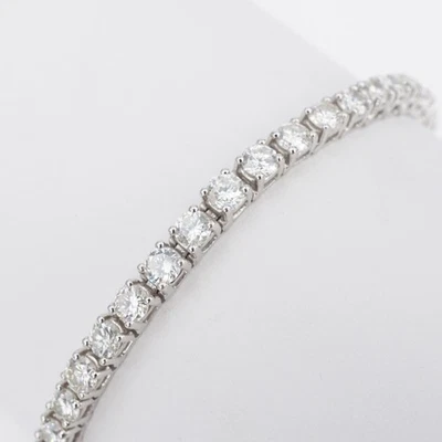Brazalete tenis diamantes 8 quilates oro blanco 14k natural 6,5" BG1084 Foto 1 de 4