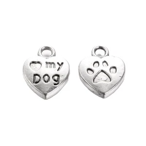 Metal Alloy Paw Print Charms Antique Silver 13mm Pack Of 30 - Picture 1 of 1