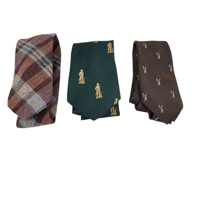 复古 批量 3 件 男式 领带 Jordan Marsh,康科德乡村商店,奥斯汀里德 — 第 1/4 张图片