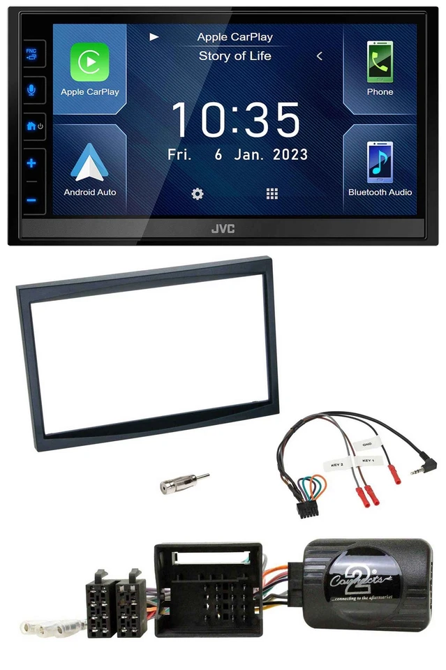 JVC DAB Bluetooth Lenkrad USB 2DIN Autoradio für Citroen C2 C3 Berlingo Jumpy Fi - Bild 1 von 4
