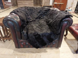 Echtes echtes Ziegenfell Fell Decke Überwurf 125x102 cm Teppich -6841 - Bild 1 von 5
