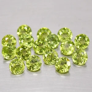 9.09 Ct. 16 PCS.NATURAL GREEN PERIDOT ROUND CUT GEMSTONE 5 mm. - Picture 1 of 8