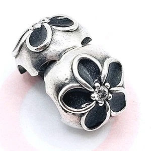 ● Original Pandora Charm Clip "Mystische Blume" 791408 Schwarz, Zirkonia - Bild 1 von 4