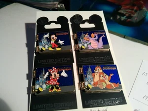 Disney Pin Autograph Collection Set of 4 Hinged Figment Mickey Minnie Chip Dale - Picture 1 of 9