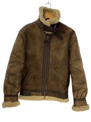 Schott B-3 Flight Leather Jacket Brown Shearling Moutone Men Size 34 USA - Image 1 of 4