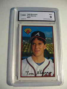 1989 TOM GLAVINE # 267  GMA GRADED CARD MINT 9 - Picture 1 of 2
