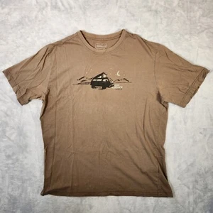 Merrell T-Shirt Mens Medium Brown Graphic Pop Up Camper Van Life Tee Gorpcore - Picture 1 of 11
