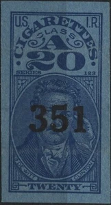 USA 1953 Springer#TA331b 20 cigs blue on blue (Class A, Series 123, imperf) used - Bild 1 von 1